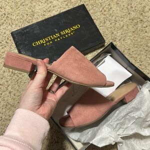 Christian Siriano Pink Faux Suede Sandals